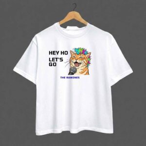 polera gato punk – "hey ho let's go" pol003