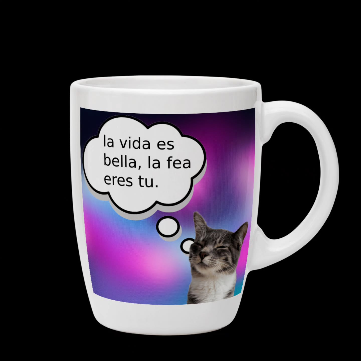 taza de cerámica "la vida es bella..." – humor felino y sarcasmo puro taza de cerámica "la vida es bella..." – humor felino y sarcasmo puro